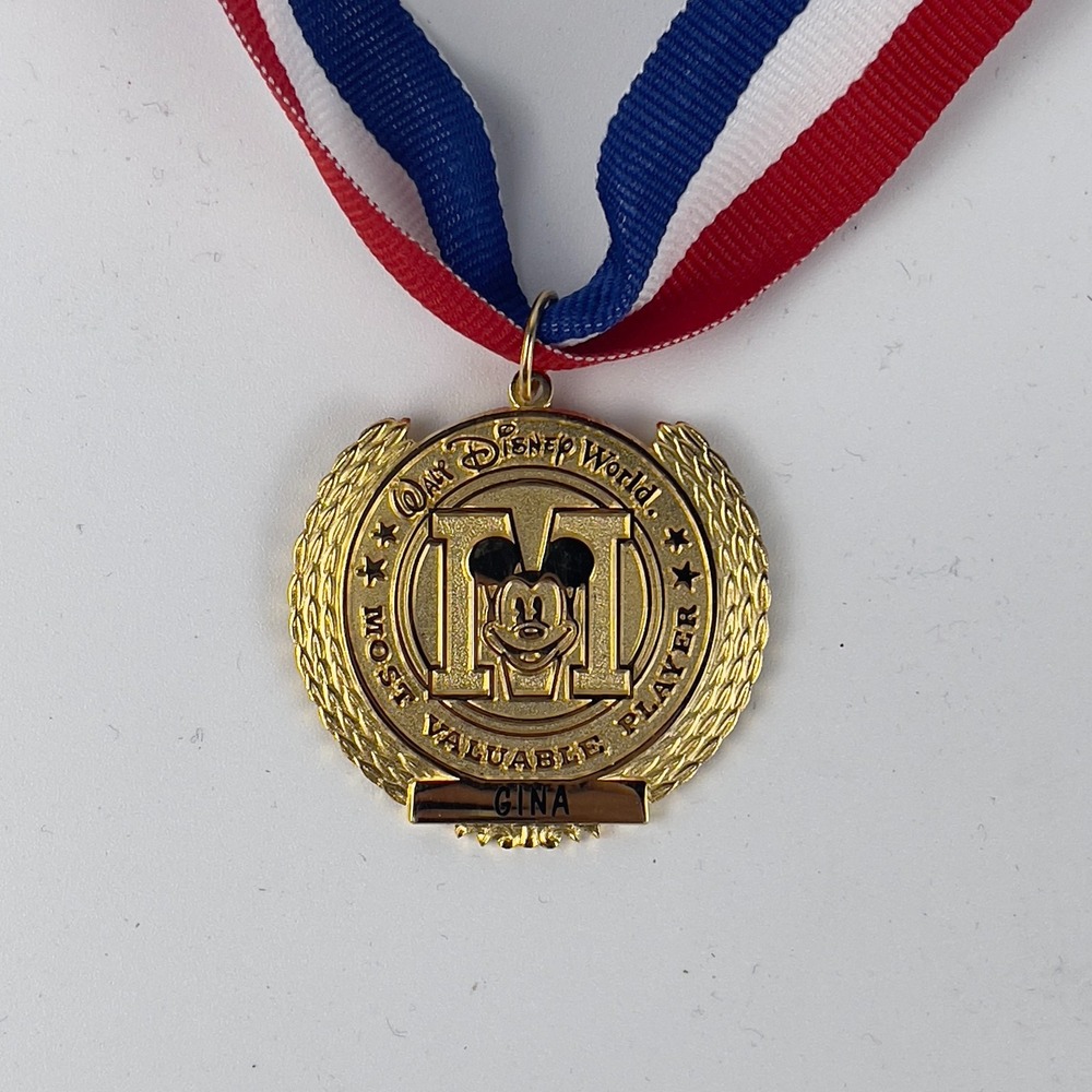 Vtg‎ Gina Medal Ribbon Multi Walt Disney World for Most Valuable Player 13.75"